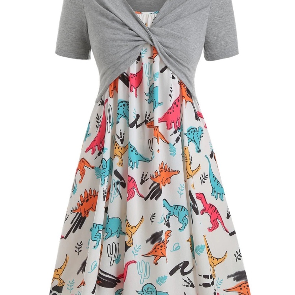 ROSEGAL Sleeveless Dinosaur Sheath Rayon Dress 3X